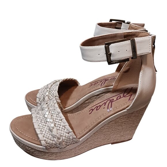 NEW Zodiac Sabeen Braided Espadrille‎ Wedge Sandals Natural/Gold/Silver Size 9.5 - Picture 5 of 13